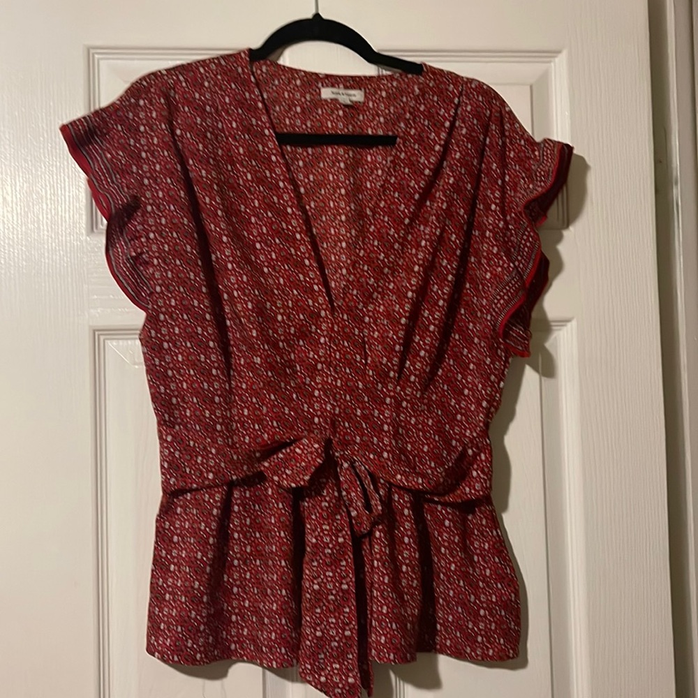 Cute red ruffle top